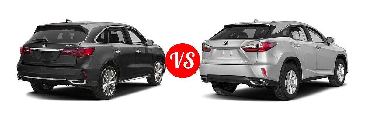 2017 Acura MDX SUV w/Technology Pkg vs. 2017 Lexus RX 350 SUV RX 350 - Rear Right Comparison