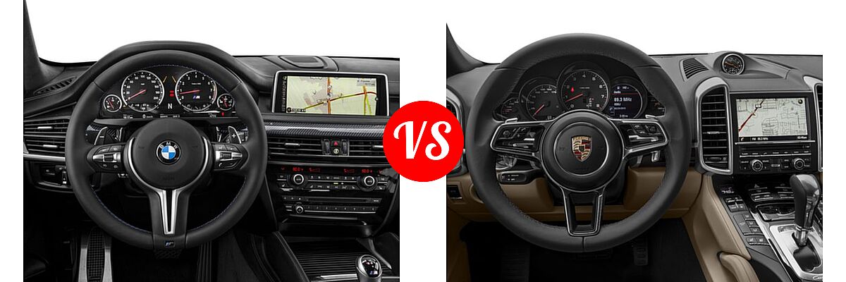 2016 BMW X5 M SUV AWD 4dr vs. 2016 Porsche Cayenne SUV AWD 4dr - Dashboard Comparison