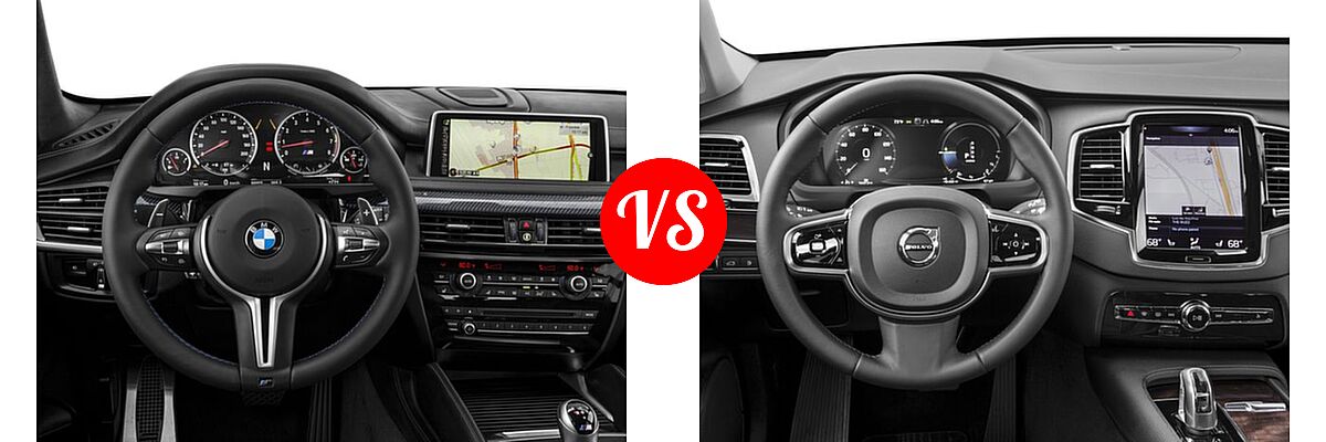 2016 BMW X5 M SUV AWD 4dr vs. 2016 Volvo XC90 SUV Hybrid T8 Inscription / T8 Momentum / T8 R-Design - Dashboard Comparison