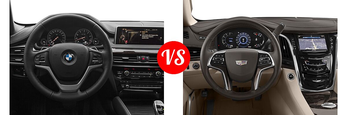 2016 BMW X6 SUV sDrive35i / xDrive35i / xDrive50i vs. 2016 Cadillac Escalade ESV SUV Luxury Collection / Standard - Dashboard Comparison