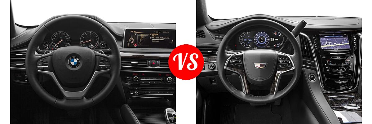 2016 BMW X6 SUV sDrive35i / xDrive35i / xDrive50i vs. 2016 Cadillac Escalade ESV SUV Platinum - Dashboard Comparison