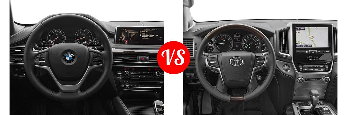2016 BMW X6 SUV sDrive35i / xDrive35i / xDrive50i vs. 2016 Toyota Land Cruiser SUV 4dr 4WD (GS) / 4dr 4WD (Natl) / 4dr 4WD (SE) - Dashboard Comparison