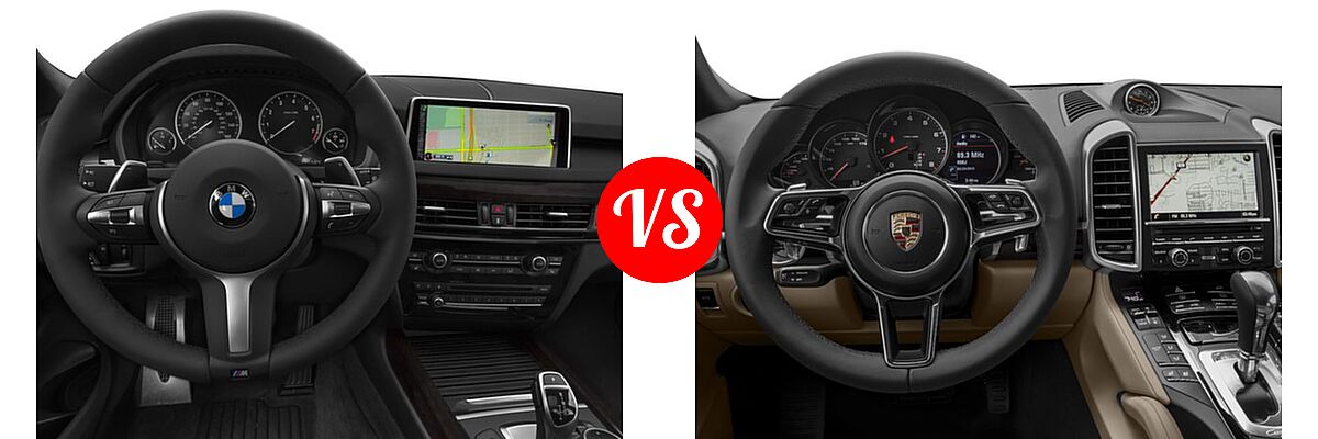 2016 BMW X5 SUV sDrive35i / xDrive35i / xDrive50i vs. 2016 Porsche Cayenne SUV Diesel Diesel - Dashboard Comparison