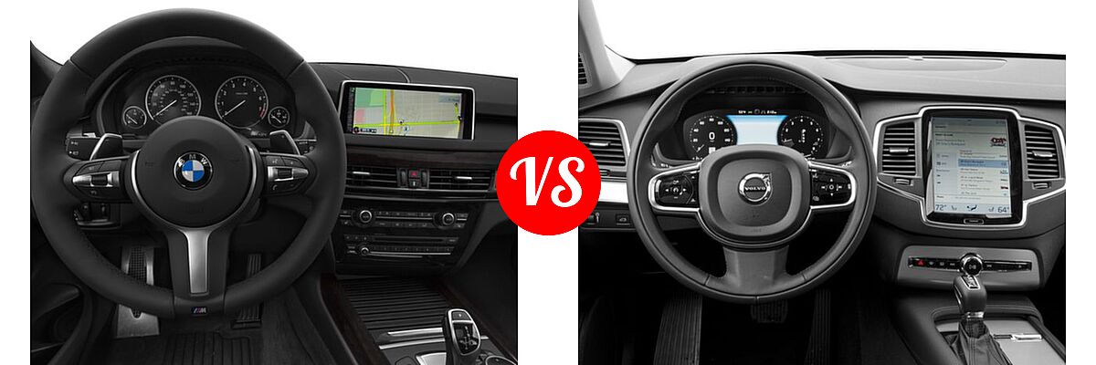 2016 BMW X5 SUV Diesel xDrive35d vs. 2016 Volvo XC90 SUV T5 Inscription / T5 Momentum - Dashboard Comparison