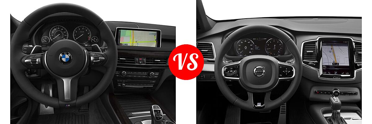 2016 BMW X5 SUV Diesel xDrive35d vs. 2016 Volvo XC90 SUV T5 R-Design / T6 R-Design - Dashboard Comparison