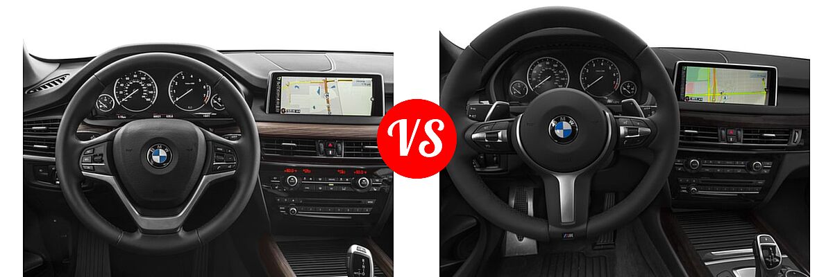 2016 BMW X5 eDrive SUV xDrive40e vs. 2016 BMW X5 SUV sDrive35i / xDrive35i / xDrive50i - Dashboard Comparison