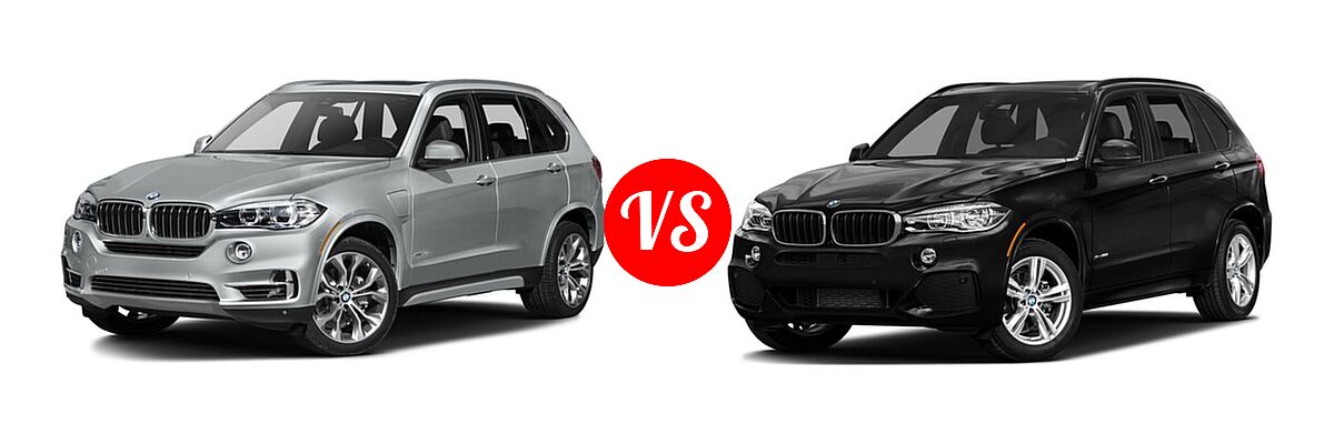 2016 BMW X5 eDrive SUV xDrive40e vs. 2016 BMW X5 SUV sDrive35i / xDrive35i / xDrive50i - Front Left Comparison