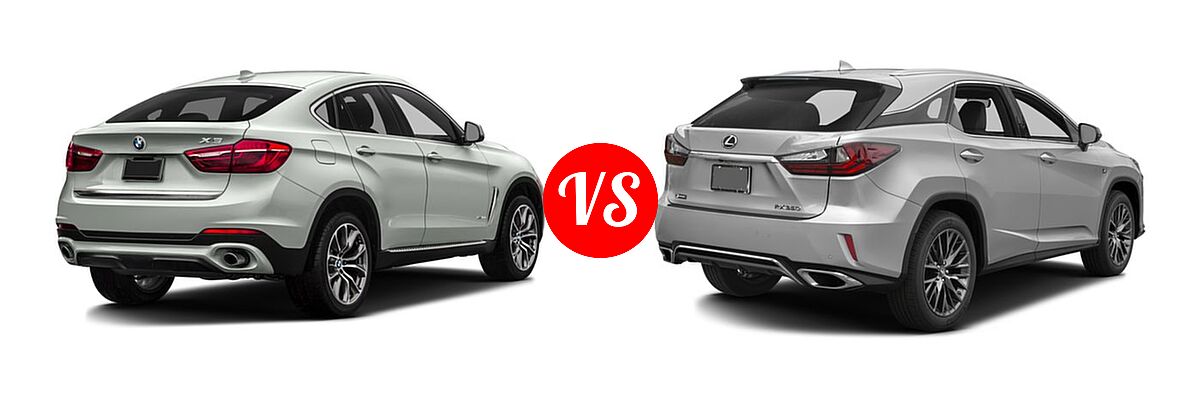 2016 BMW X6 SUV sDrive35i / xDrive35i / xDrive50i vs. 2016 Lexus RX 350 SUV F Sport - Rear Right Comparison
