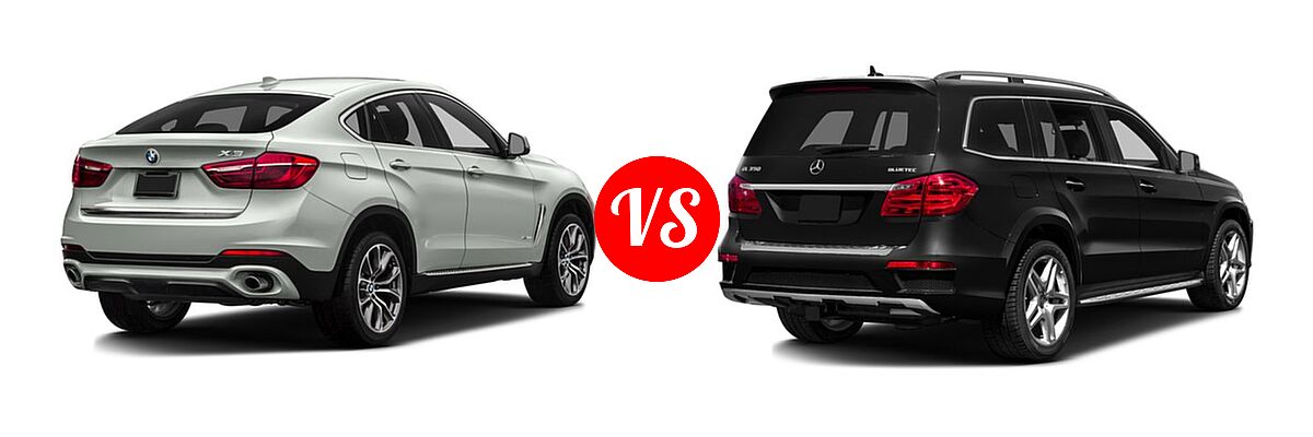 2016 BMW X6 SUV sDrive35i / xDrive35i / xDrive50i vs. 2016 Mercedes-Benz GL-Class SUV Diesel GL 350 BlueTEC - Rear Right Comparison
