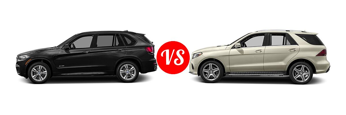 2016 BMW X5 SUV sDrive35i / xDrive35i / xDrive50i vs. 2016 Mercedes-Benz GLE-Class SUV GLE 400 - Side Comparison