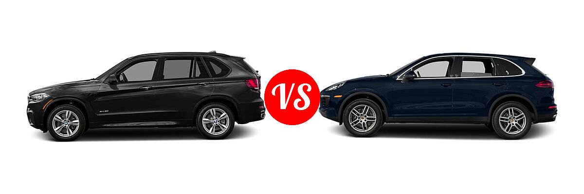 2016 BMW X5 SUV sDrive35i / xDrive35i / xDrive50i vs. 2016 Porsche Cayenne SUV Diesel Diesel - Side Comparison