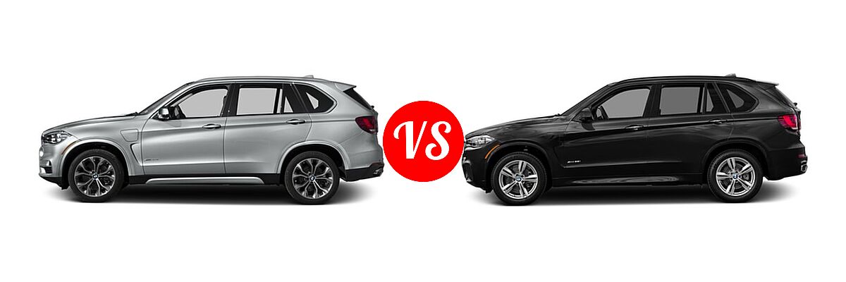 2016 BMW X5 eDrive SUV xDrive40e vs. 2016 BMW X5 SUV sDrive35i / xDrive35i / xDrive50i - Side Comparison