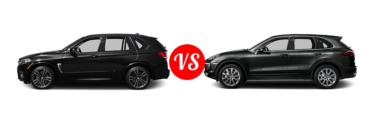 2016 BMW X5 M SUV AWD 4dr vs. 2016 Porsche Cayenne SUV S - Side Comparison