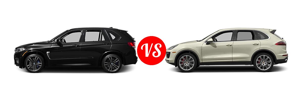 2016 BMW X5 M SUV AWD 4dr vs. 2016 Porsche Cayenne SUV Turbo / Turbo S - Side Comparison