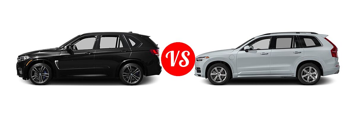 2016 BMW X5 M SUV AWD 4dr vs. 2016 Volvo XC90 SUV Hybrid T8 Inscription / T8 Momentum / T8 R-Design - Side Comparison