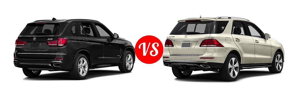 2016 BMW X5 SUV sDrive35i / xDrive35i / xDrive50i vs. 2016 Mercedes-Benz GLE-Class SUV GLE 350 - Rear Right Comparison