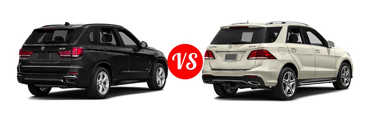 2016 BMW X5 SUV sDrive35i / xDrive35i / xDrive50i vs. 2016 Mercedes-Benz GLE-Class SUV GLE 400 - Rear Right Comparison