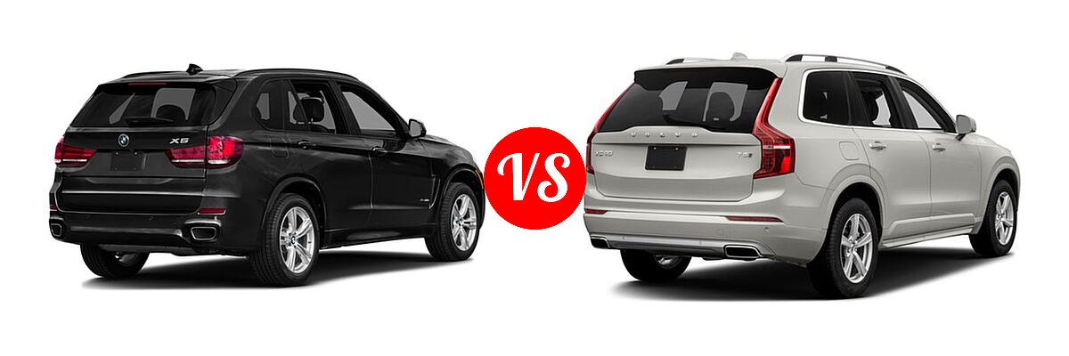 2016 BMW X5 SUV Diesel xDrive35d vs. 2016 Volvo XC90 SUV T5 Inscription / T5 Momentum - Rear Right Comparison