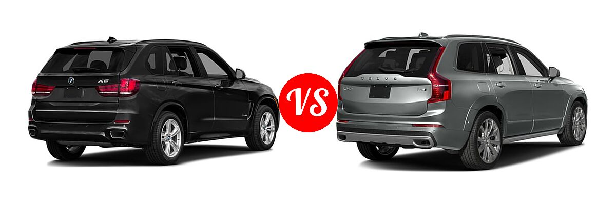 2016 BMW X5 SUV Diesel xDrive35d vs. 2016 Volvo XC90 SUV T6 First Edition / T6 Inscription / T6 Momentum - Rear Right Comparison