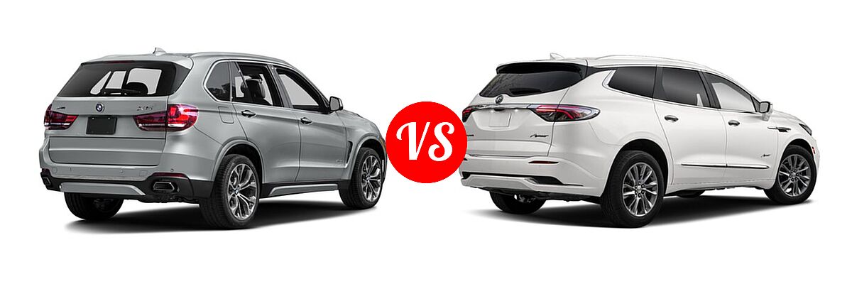 2016 BMW X5 eDrive SUV xDrive40e vs. 2023 Buick Enclave SUV  - Rear Right Comparison