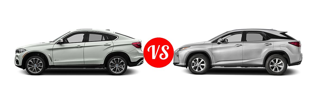 2016 BMW X6 SUV sDrive35i / xDrive35i / xDrive50i vs. 2016 Lexus RX 350 SUV AWD 4dr / FWD 4dr - Side Comparison