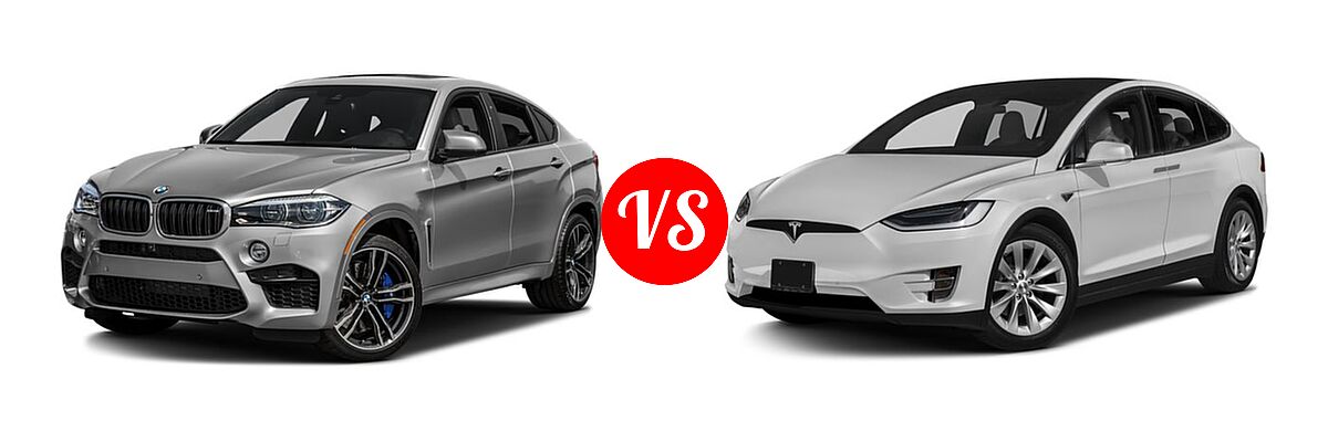 2016 BMW X6 M SUV AWD 4dr vs. 2016 Tesla Model X SUV 75D / 90D / P90D - Front Left Comparison