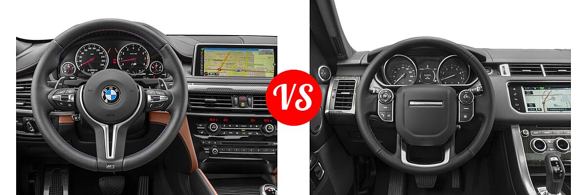 2016 BMW X6 M SUV AWD 4dr vs. 2016 Land Rover Range Rover Sport SVR SUV V8 SVR - Dashboard Comparison