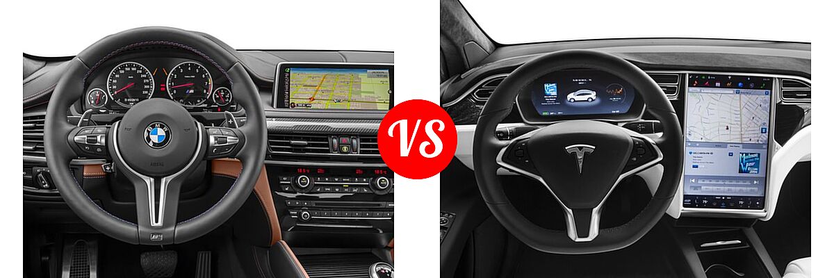 2016 BMW X6 M SUV AWD 4dr vs. 2016 Tesla Model X SUV 75D / 90D / P90D - Dashboard Comparison