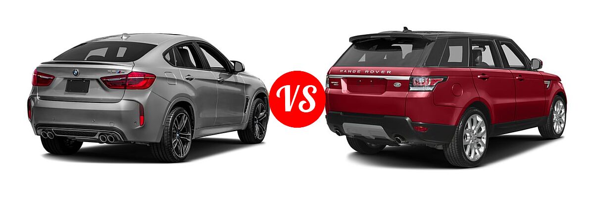 2016 BMW X6 M SUV AWD 4dr vs. 2016 Land Rover Range Rover Sport SVR SUV V8 SVR - Rear Right Comparison