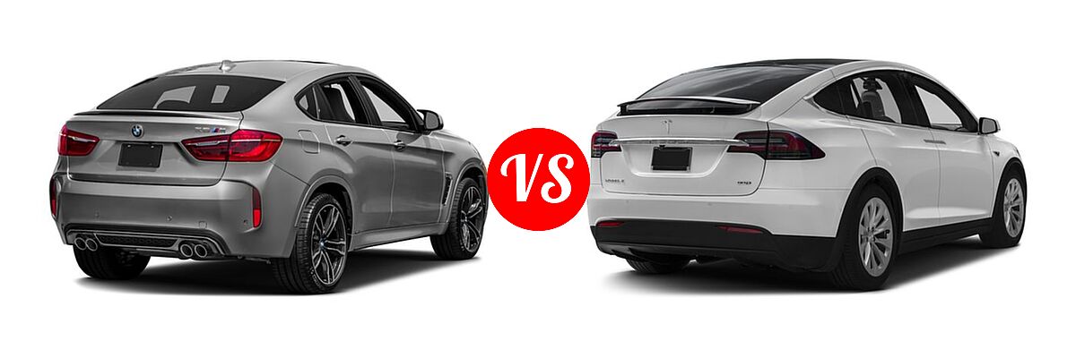 2016 BMW X6 M SUV AWD 4dr vs. 2016 Tesla Model X SUV 75D / 90D / P90D - Rear Right Comparison