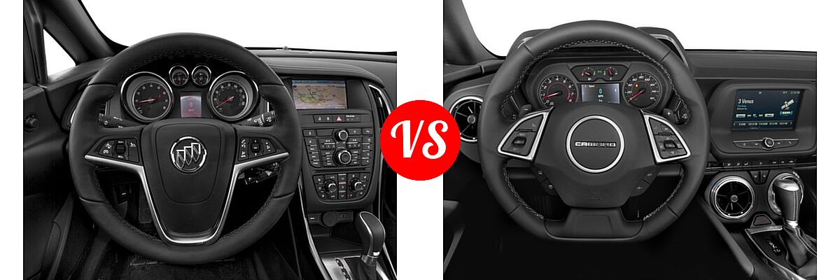 2016 Buick Cascada Convertible Premium vs. 2016 Chevrolet Camaro Convertible LT - Dashboard Comparison