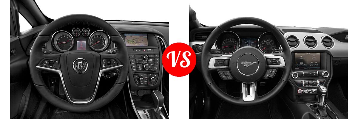 2016 Buick Cascada Convertible Premium vs. 2016 Ford Mustang Convertible GT Premium - Dashboard Comparison