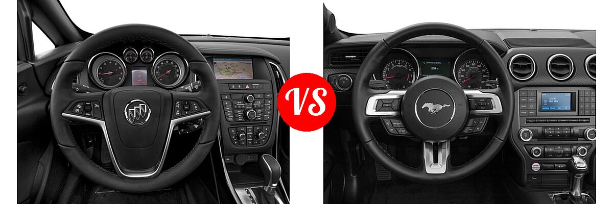 2016 Buick Cascada Convertible Premium vs. 2016 Ford Mustang Convertible EcoBoost Premium / V6 - Dashboard Comparison