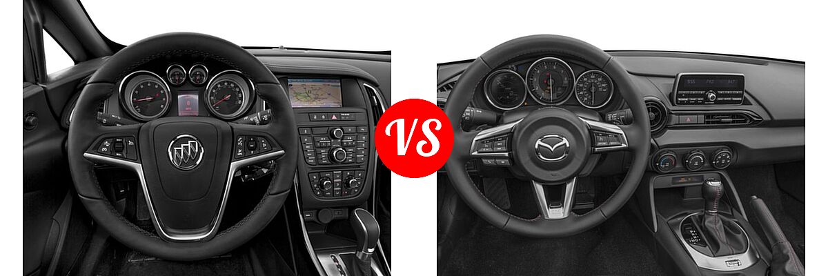 2016 Buick Cascada Convertible Premium vs. 2016 Mazda MX-5 Miata Convertible Sport - Dashboard Comparison