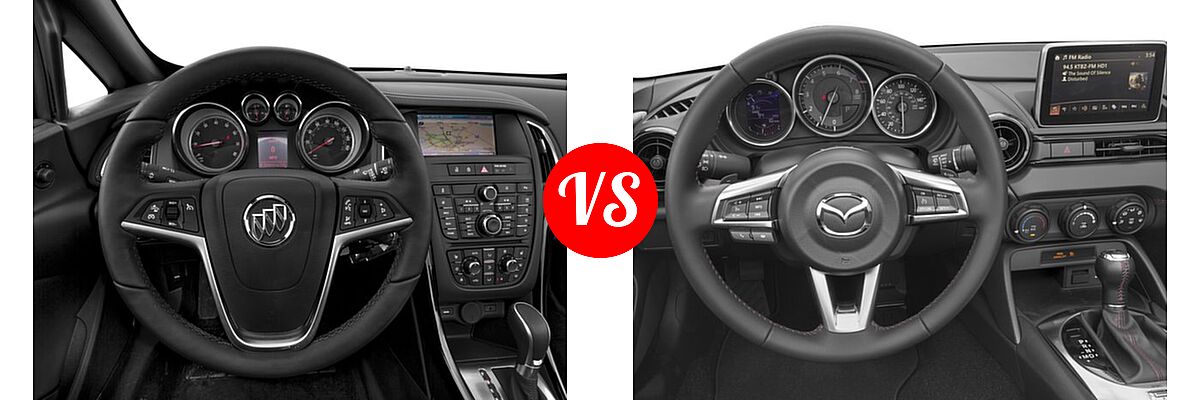 2016 Buick Cascada Convertible Premium vs. 2016 Mazda MX-5 Miata Convertible Club - Dashboard Comparison