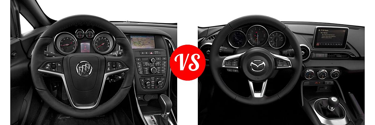 2016 Buick Cascada Convertible Premium vs. 2016 Mazda MX-5 Miata Convertible Grand Touring - Dashboard Comparison