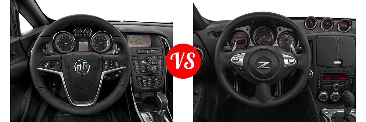2016 Buick Cascada Convertible Premium vs. 2016 Nissan 370Z Convertible 2dr Roadster Auto / Touring / Touring Sport - Dashboard Comparison