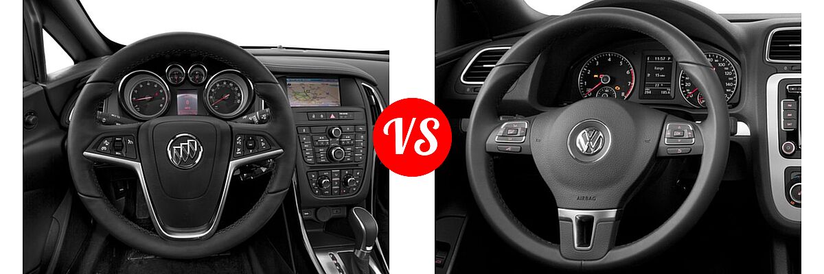 2016 Buick Cascada Convertible Premium vs. 2016 Volkswagen Eos Convertible Komfort - Dashboard Comparison