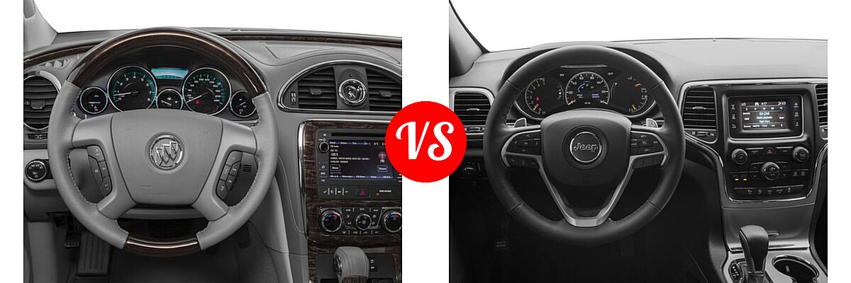 2016 Buick Enclave SUV Convenience / Leather / Premium vs. 2016 Jeep Grand Cherokee SUV Laredo - Dashboard Comparison