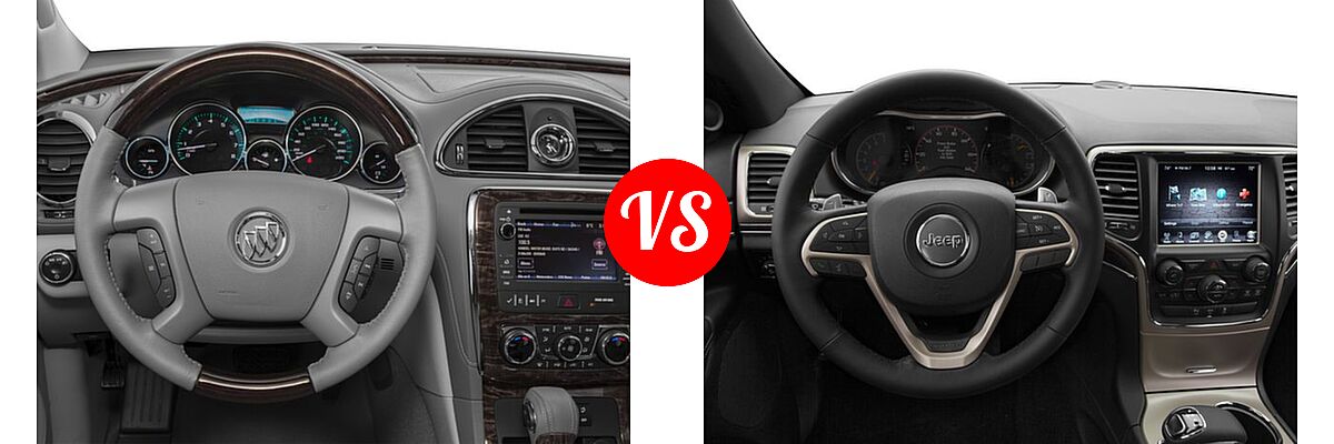 2016 Buick Enclave SUV Convenience / Leather / Premium vs. 2016 Jeep Grand Cherokee SUV 75th Anniversary / Limited / Limited 75th Anniversary - Dashboard Comparison