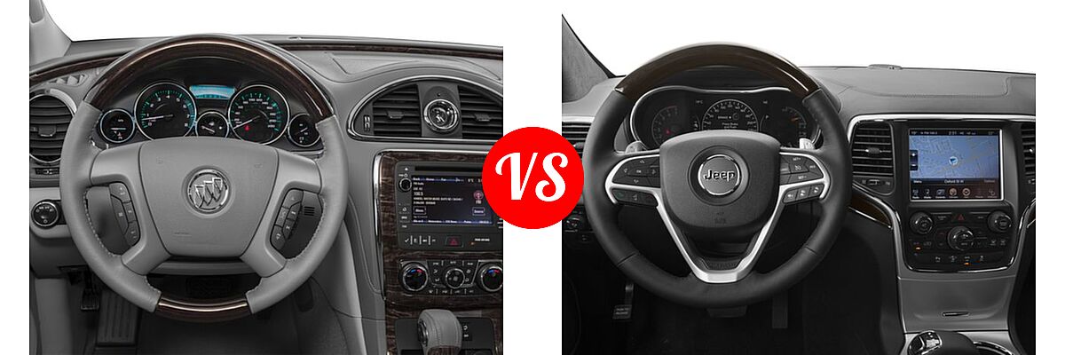 2016 Buick Enclave SUV Convenience / Leather / Premium vs. 2016 Jeep Grand Cherokee SUV Summit - Dashboard Comparison