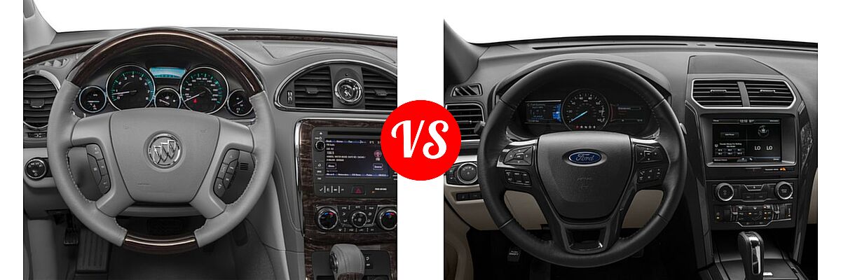 2016 Buick Enclave SUV Convenience / Leather / Premium vs. 2016 Ford Explorer SUV XLT - Dashboard Comparison