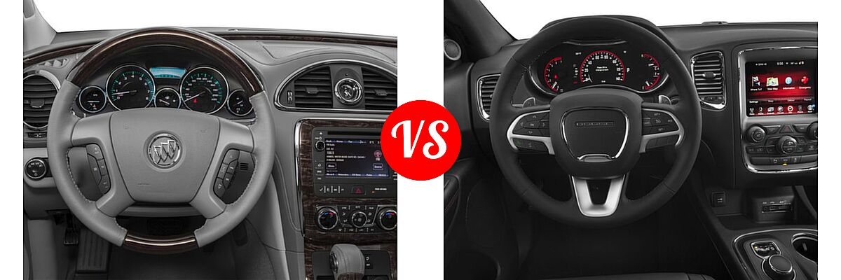 2016 Buick Enclave SUV Convenience / Leather / Premium vs. 2016 Dodge Durango SUV R/T - Dashboard Comparison