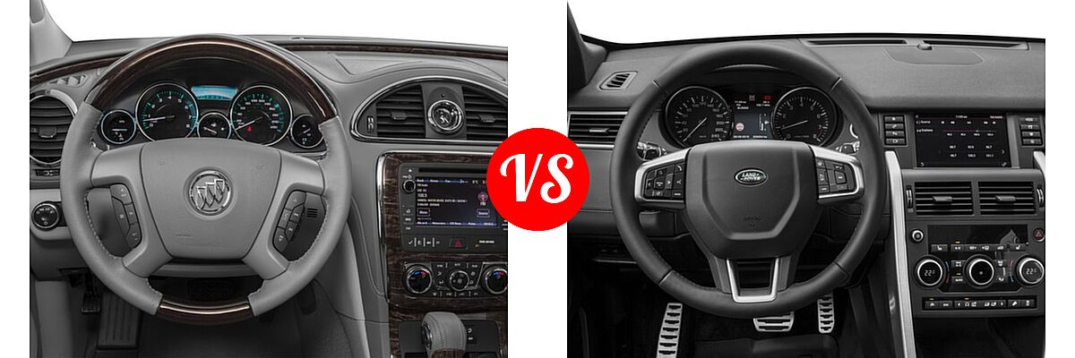 2016 Buick Enclave SUV Convenience / Leather / Premium vs. 2016 Land Rover Discovery Sport SUV HSE / HSE LUX / SE - Dashboard Comparison