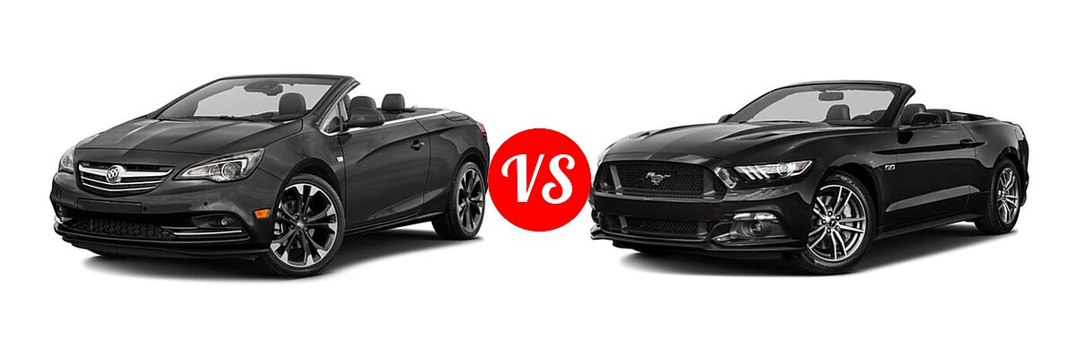 2016 Buick Cascada Convertible Premium vs. 2016 Ford Mustang Convertible GT Premium - Front Left Comparison