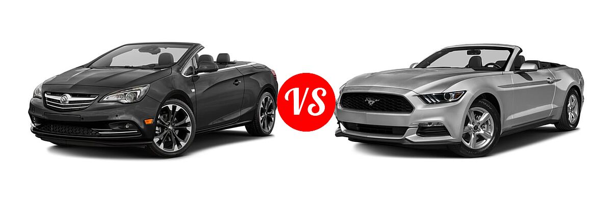 2016 Buick Cascada Convertible Premium vs. 2016 Ford Mustang Convertible EcoBoost Premium / V6 - Front Left Comparison