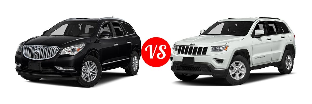 2016 Buick Enclave SUV Convenience / Leather / Premium vs. 2016 Jeep Grand Cherokee SUV Laredo - Front Left Comparison