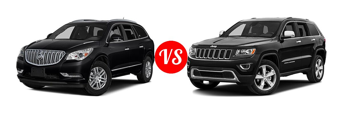 2016 Buick Enclave SUV Convenience / Leather / Premium vs. 2016 Jeep Grand Cherokee SUV 75th Anniversary / Limited / Limited 75th Anniversary - Front Left Comparison