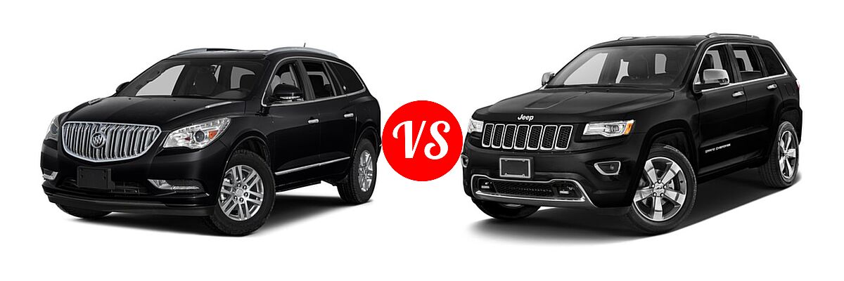 2016 Buick Enclave SUV Convenience / Leather / Premium vs. 2016 Jeep Grand Cherokee SUV High Altitude / Overland - Front Left Comparison