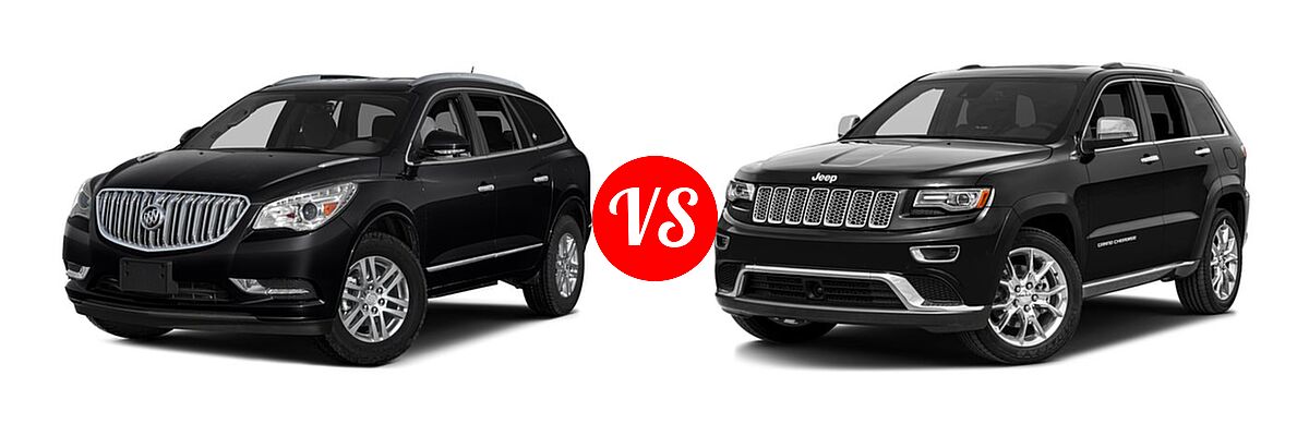 2016 Buick Enclave SUV Convenience / Leather / Premium vs. 2016 Jeep Grand Cherokee SUV Summit - Front Left Comparison